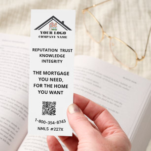 Company Corporate Logo QR Code Promotional Bookmarks