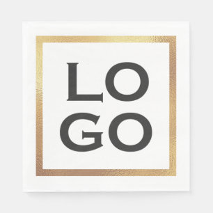 Company Custom Logo with Gold Frame Napkins
