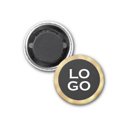 Company Custom Logo with Gold Frame on Black Magnet