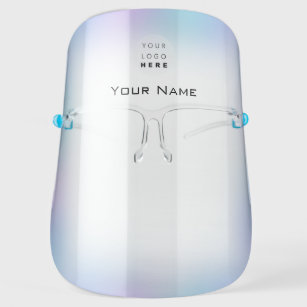 Company Custom Name Logo Color Therapy Blue Face Shield