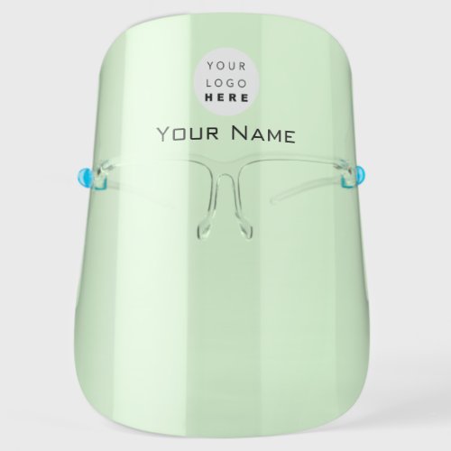 Company Custom Name Logo Color Therapy Mint Face Shield