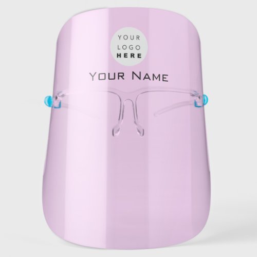 Company Custom Name Logo Color Therapy Pink Face Shield