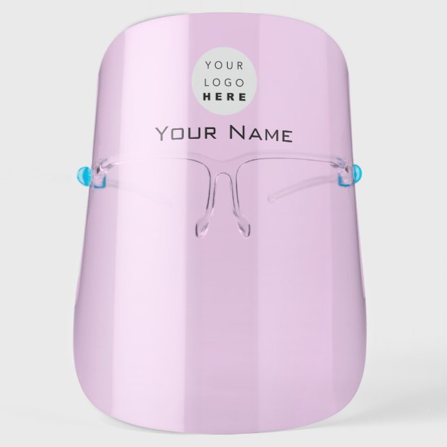 Company Custom Name Logo Color Therapy Pink Face Shield (Front)