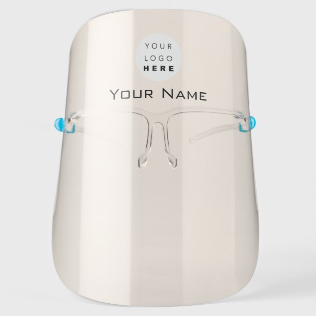 Company Custom Name Logo Skinny Rose Face Shield (Front)