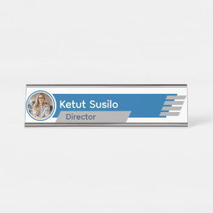 Company Elegant Modern  Photo Office Position Desk Name Plate