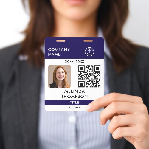 Company Employee ID Card QR Code Name Photo Badge