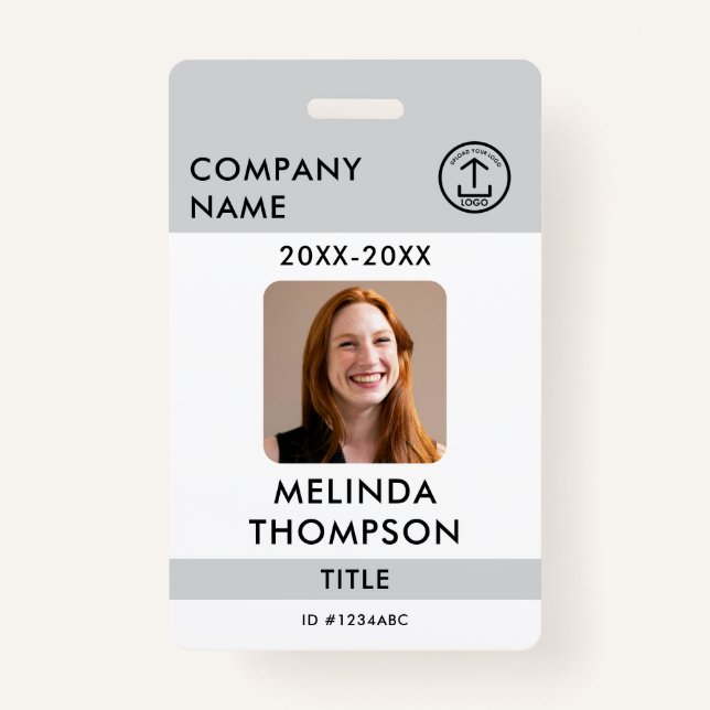 Company Employee ID Card Template Name Photo Badge (Front)