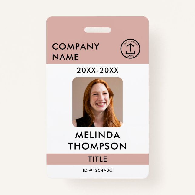 Company Employee ID Card Template Name Photo Badge (Front)