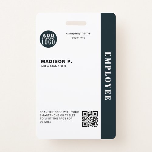 Company Employee ID Custom QR Code Badge