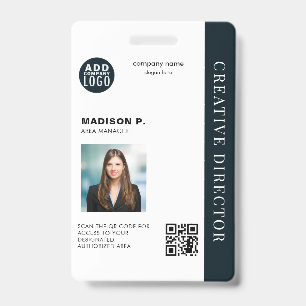 Company Employee ID Custom QR Code Photo Badge