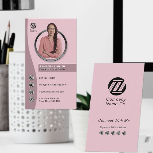Company Employee Modern Photo Profile Professional Business Card