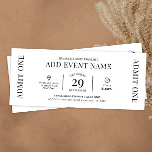 Company Event Logo Minimalist Corporate Entry Pass Raffle Tickets