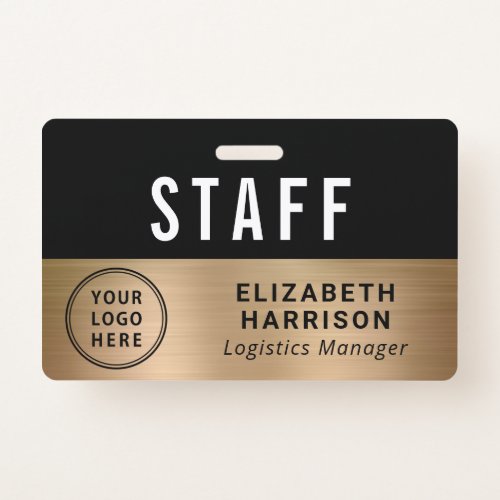 Company Event Logo Staff Employee Gold ID Badge