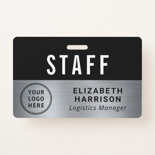 Company Event Logo Staff Employee Silver ID Badge