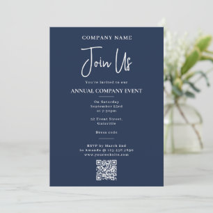 Company Event Office Party Corporate Annual Blue Invitation