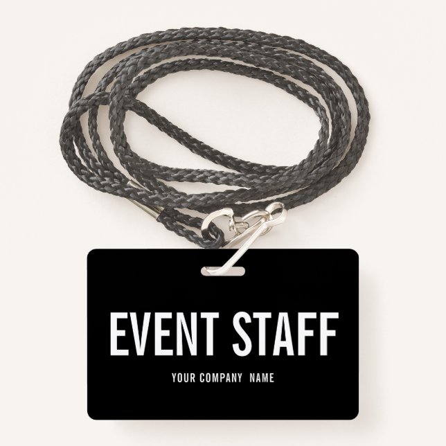 Company Event Staff Backstage Pass ID Badge (Front with Lanyard)
