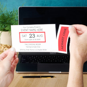 Company Event Ticket Concert Admit One Invitation