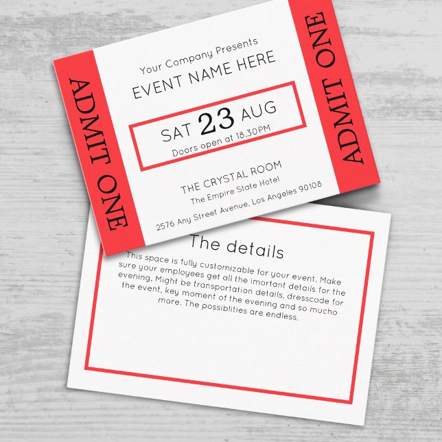 Company Event Ticket Concert Admit One Invitation (Creator Uploaded)