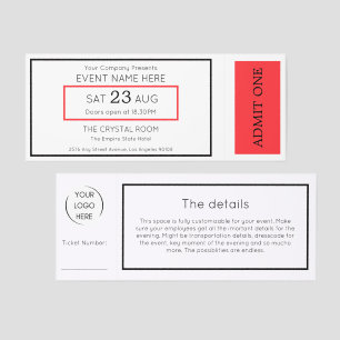 Company Event Ticket LOGO Admit One Ticket