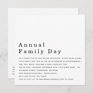 Company Family Day Business Logo White Invitation