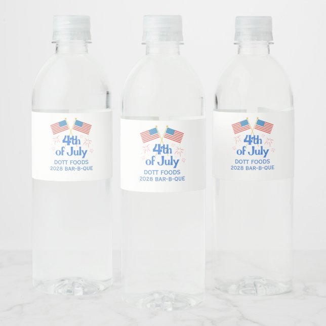 Company Fourth Picnic Fireworks  Water Bottle Label (Bottles)