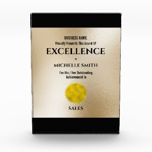 Company gold frame DIY excellence year end office Acrylic Award