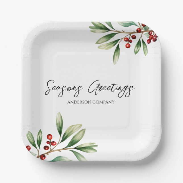 Company Holiday Party  Paper Plates (Front)