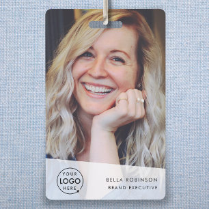 Company ID Card   Modern Large Photo Employee QR Badge