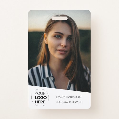 Company ID Card  Modern Photo Employee QR Badge