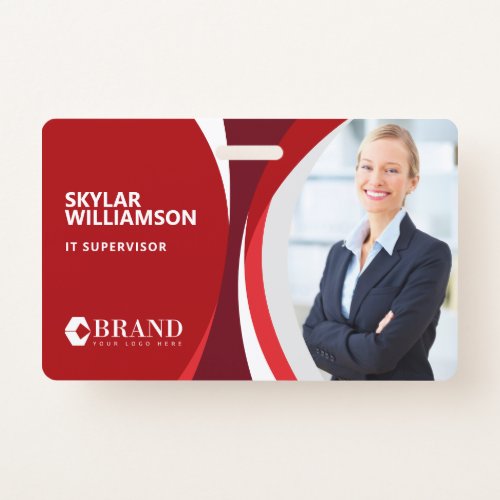 Company ID  Logo Colorful Red Flowing Design Badge