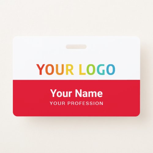 Company Inline Logo ID  Custom Employee Staff Badge