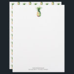Company Letterhead Design Pineapple<br><div class="desc">This company letterhead design feature a watercolor pineapple on the front with a pineapple pattern on the back. Use the template fields to add your custom printed text. A tropical choice for business marketing. Order small quantities or letterhead in bulk. To see more designs like this visit www.zazzle.com/dotellabelle Unique watercolor...</div>