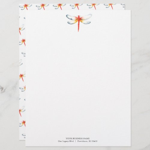 Company Letterhead Design Red Dragonfly