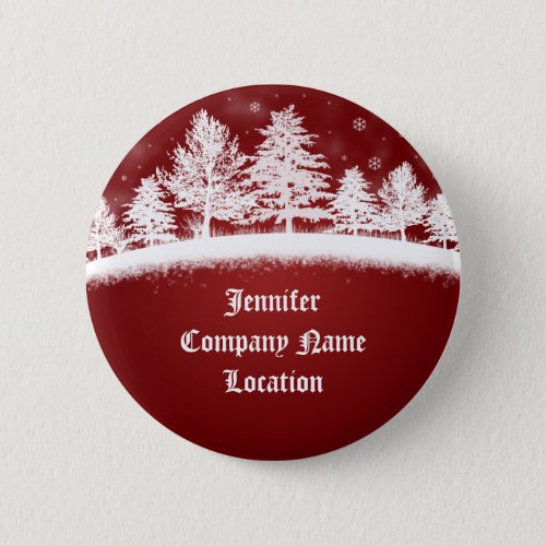 Company Location Christmas Party Name Tags Button