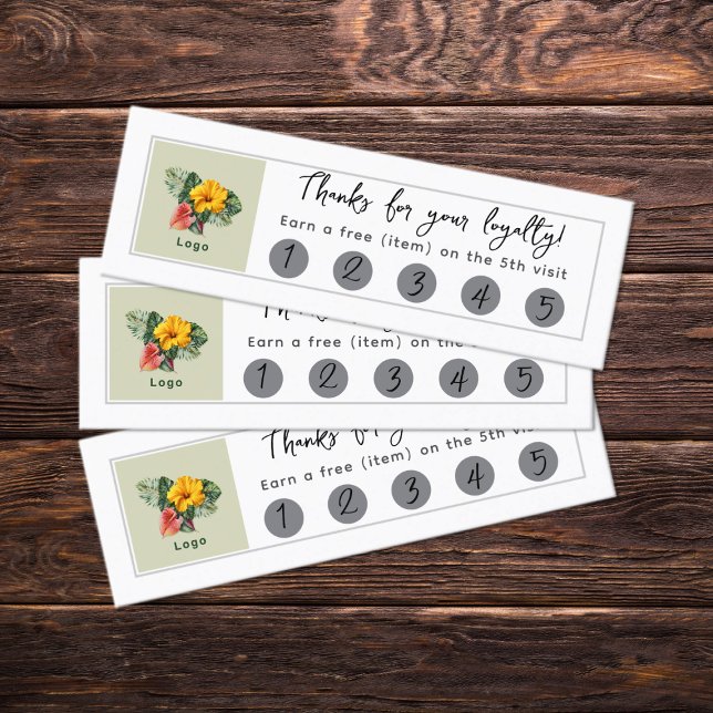Company Logo 5 Visits Free Product Loyalty Card (Creator Uploaded)