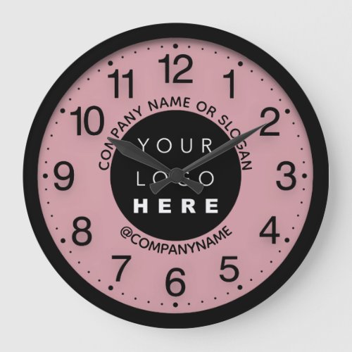 Company Logo Abstract Rose Blush SPA Name Slogan  Large Clock