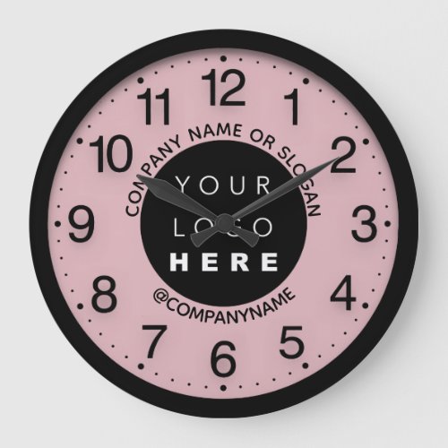 Company Logo Abstract Rose Pastel SPA Name Slogan  Large Clock