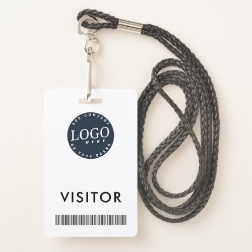 Company Logo and Business Barcode Visitor ID Badge