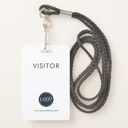 Company Logo and Business Website Address Visitor Badge