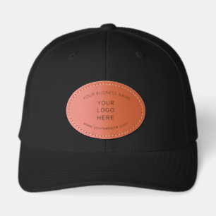 Company Logo and Custom Text   Employee gifts Leather Patch Hat