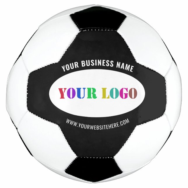 Company Logo and Custom Text Soccer Ball Template (Front)