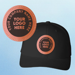 *Company Logo and Name Business Promotion Leather Patch Hat
