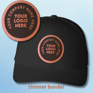 *Company Logo and Name Business Promotion Leather Patch Hat