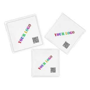 Company Logo and QR Code Acrylic Tray Template