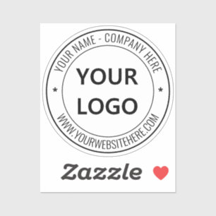 Company Logo and Text Branded Sticker Template
