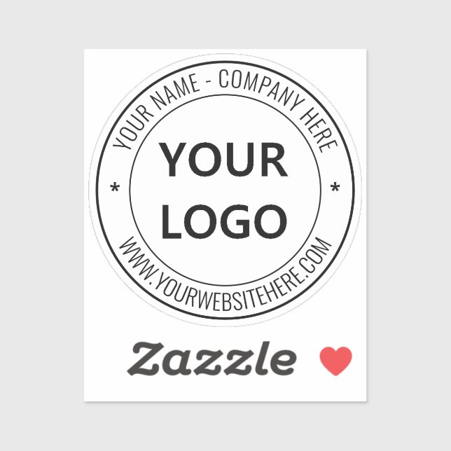 Company Logo and Text Branded Sticker Template (Sheet)