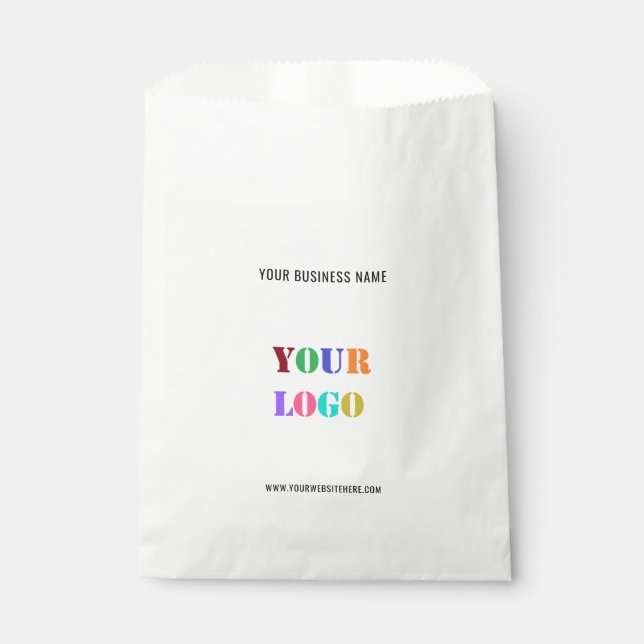 Company Logo and Text Business Favor Bag Template (Front)