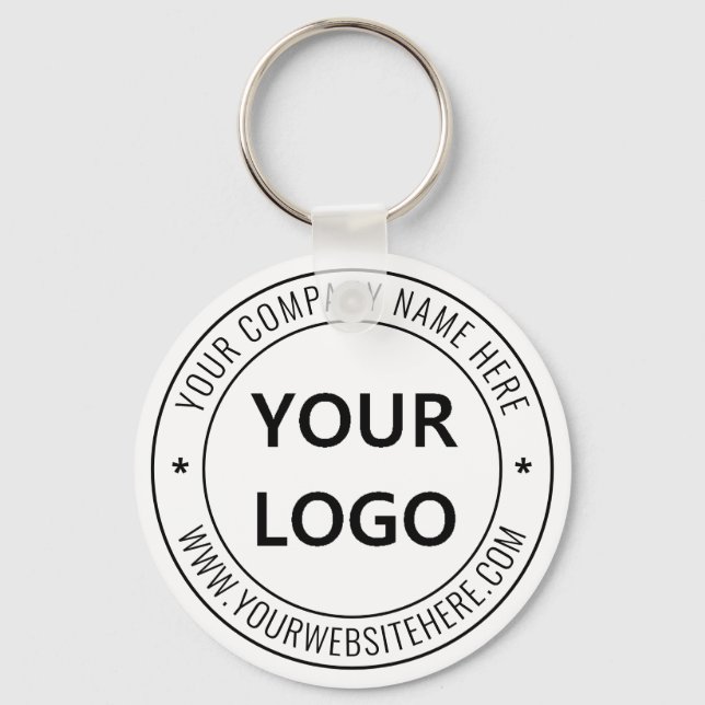 Company Logo and Text Business Keychain Template (Front)