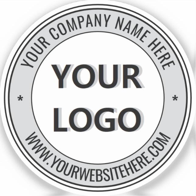 Company Logo and Text Business Sticker Template (Front)