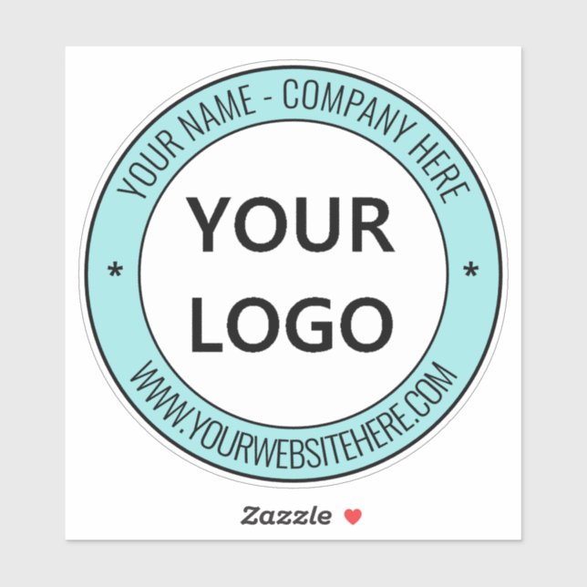 Company Logo and Text Business Stickers Template (Sheet)